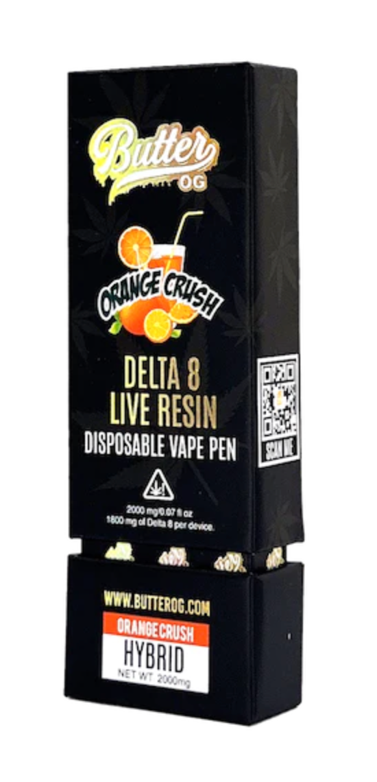 Butter OG Delta 8 Live Resin Disposable Vape 2G - Orange Crush (Sativa)