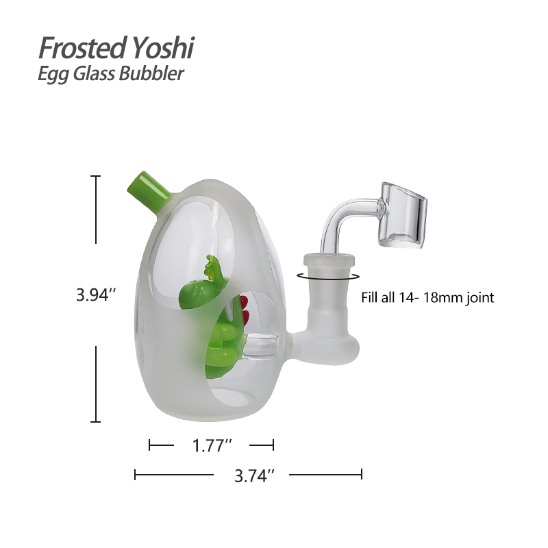 Waxmaid 3.94‘’ Frosted Yoshi Egg Glass Bubbler